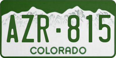 CO license plate AZR815