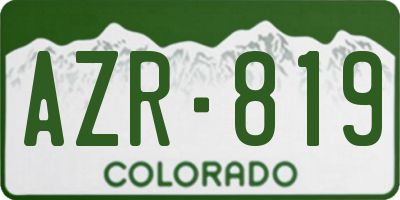 CO license plate AZR819