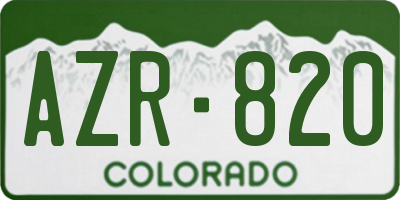 CO license plate AZR820
