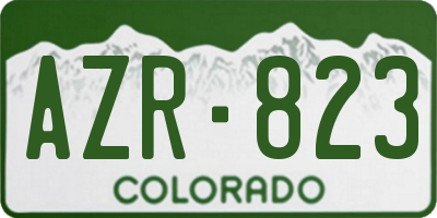 CO license plate AZR823