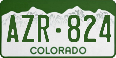 CO license plate AZR824