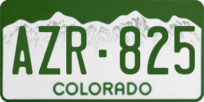 CO license plate AZR825