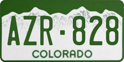 CO license plate AZR828