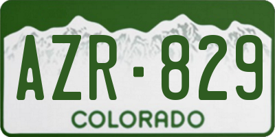 CO license plate AZR829