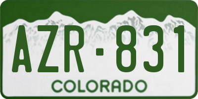 CO license plate AZR831