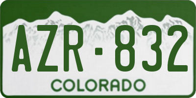 CO license plate AZR832