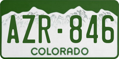 CO license plate AZR846