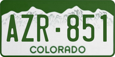 CO license plate AZR851