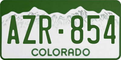 CO license plate AZR854