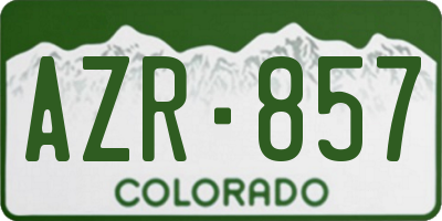 CO license plate AZR857