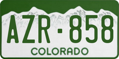 CO license plate AZR858