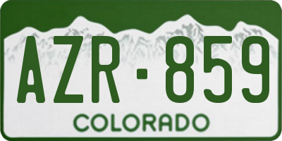 CO license plate AZR859