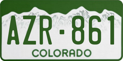 CO license plate AZR861