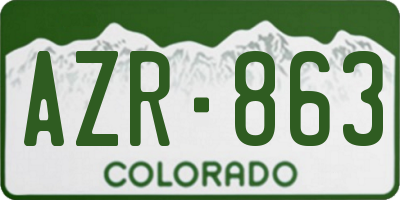 CO license plate AZR863