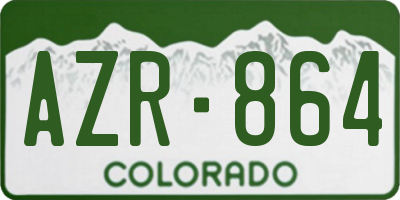 CO license plate AZR864