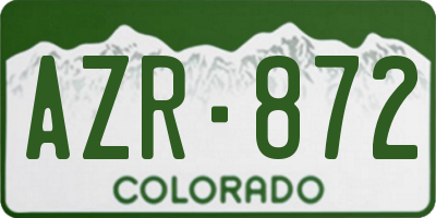 CO license plate AZR872