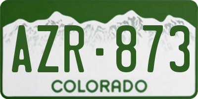 CO license plate AZR873