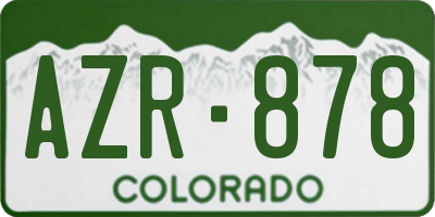CO license plate AZR878
