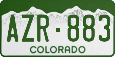 CO license plate AZR883