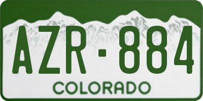 CO license plate AZR884