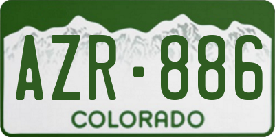 CO license plate AZR886