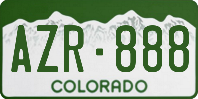 CO license plate AZR888