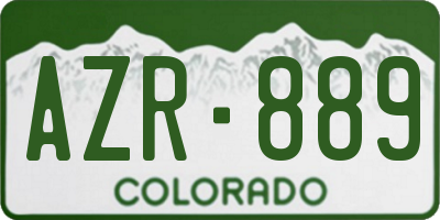 CO license plate AZR889