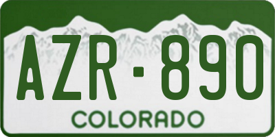 CO license plate AZR890