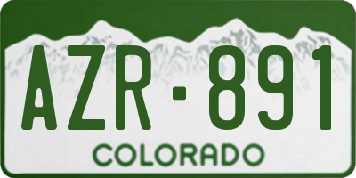 CO license plate AZR891