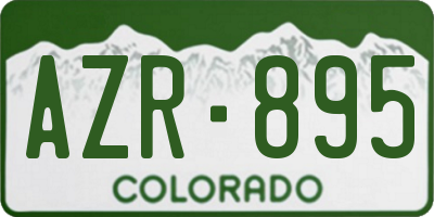 CO license plate AZR895