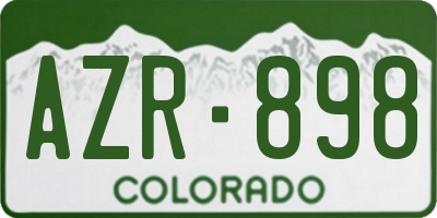 CO license plate AZR898