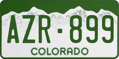 CO license plate AZR899