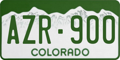 CO license plate AZR900