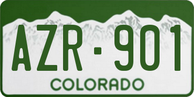 CO license plate AZR901