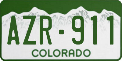 CO license plate AZR911