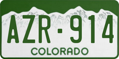 CO license plate AZR914