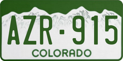 CO license plate AZR915