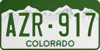 CO license plate AZR917