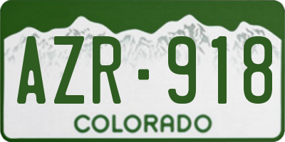 CO license plate AZR918