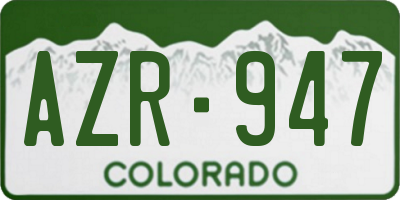 CO license plate AZR947