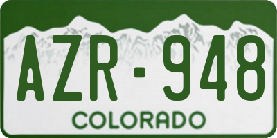 CO license plate AZR948