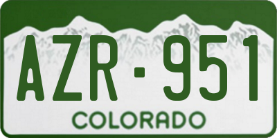 CO license plate AZR951