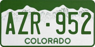 CO license plate AZR952