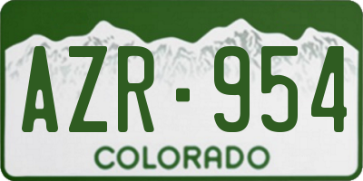 CO license plate AZR954