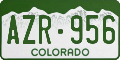 CO license plate AZR956