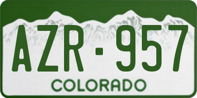 CO license plate AZR957