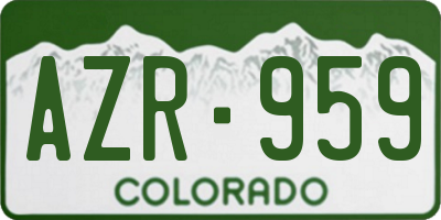 CO license plate AZR959