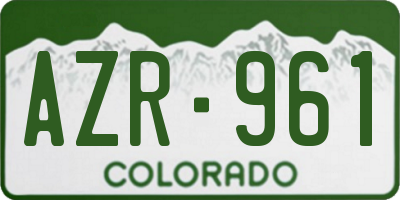 CO license plate AZR961