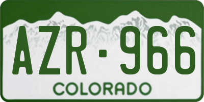 CO license plate AZR966