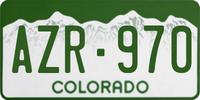 CO license plate AZR970